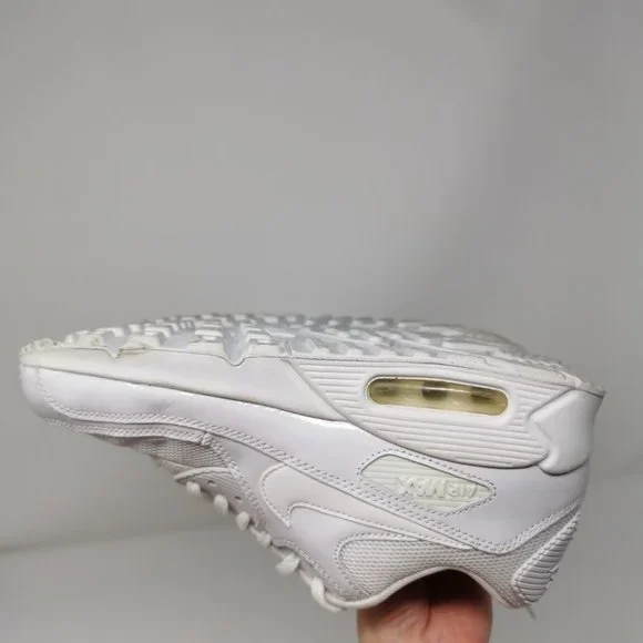 Nike Air Max 90 Premium White Athletic Sneakers - Picture 11 of 14